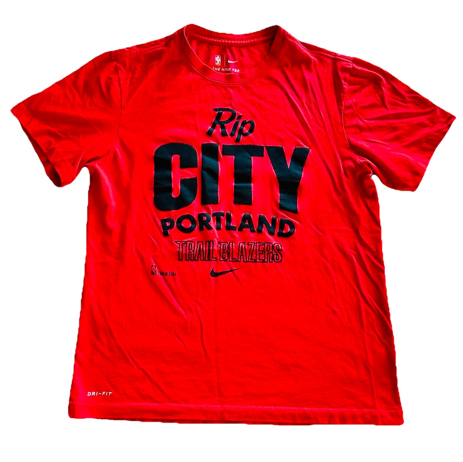 Nike Portland Trail Blazers Rip City T Shirt Size Medium Red Dri-Fit