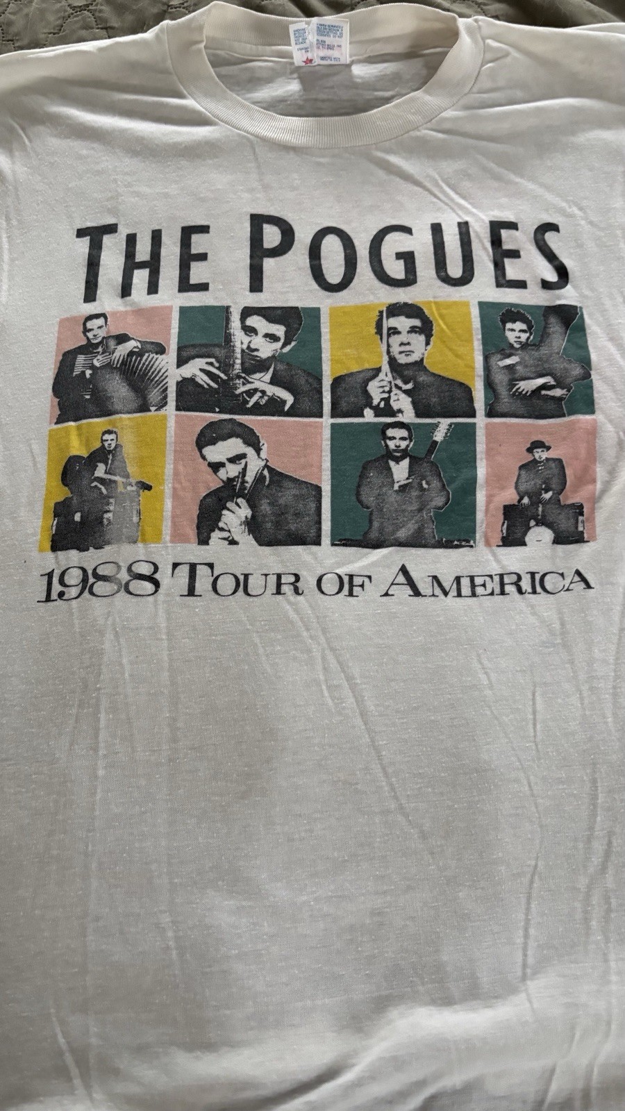 Healthknit The Pogues 1988 Tour of America Graphic Tee Men&rsquo;s White XL