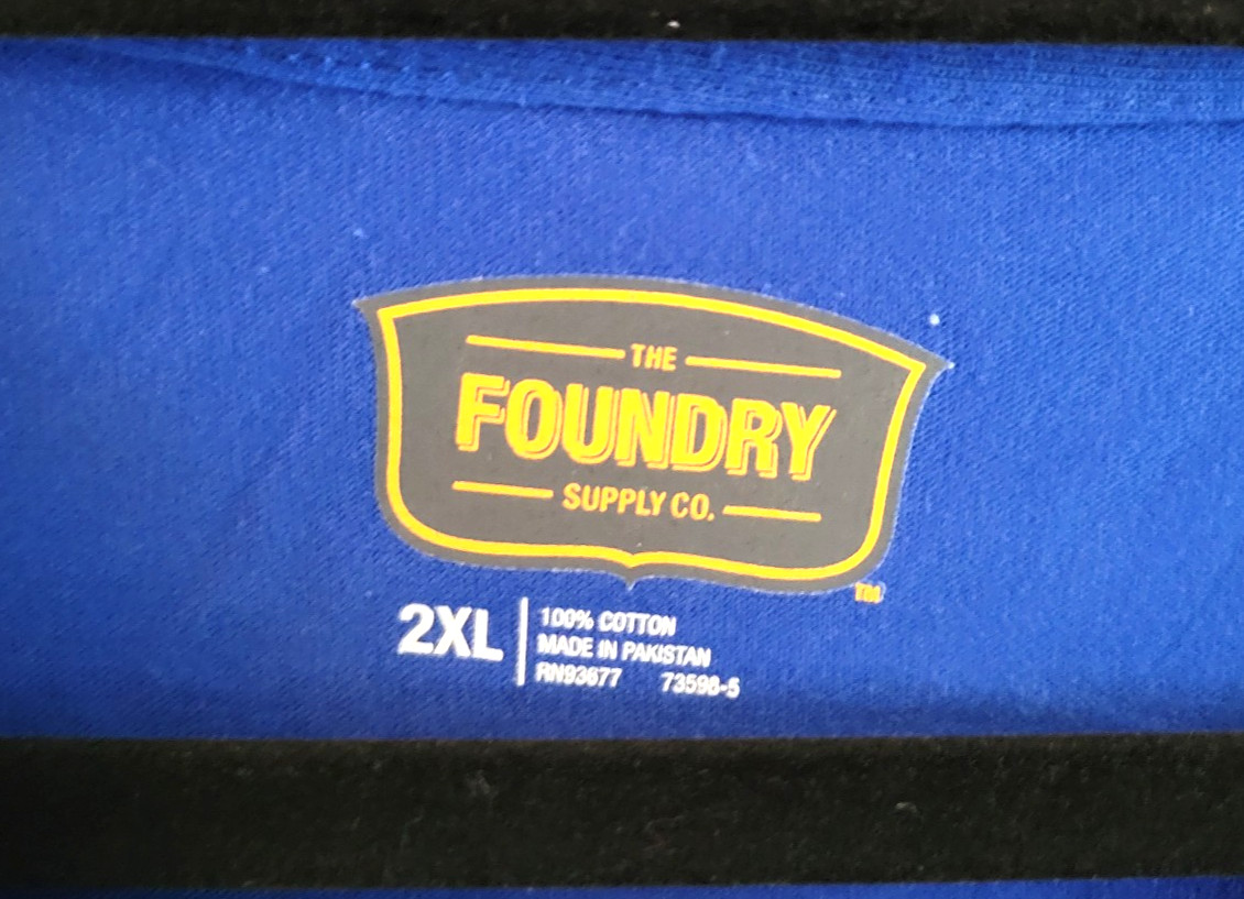 3 Foundry Crew Neck T-Shirt Men&rsquo;s 2XL Short Sleeve Red Blue and Gray NWT