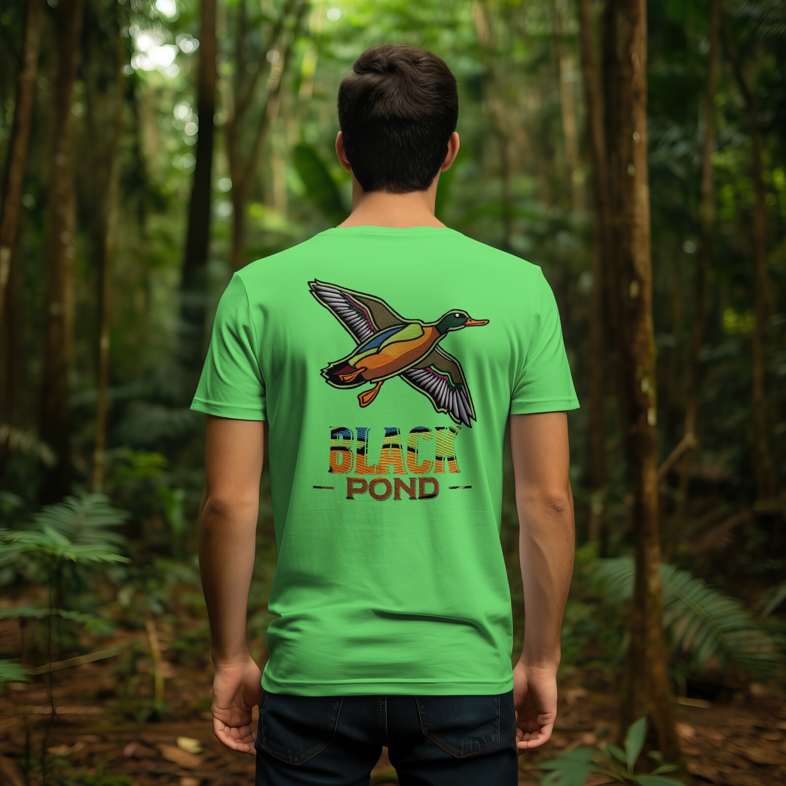 Black Pond Duck Hunting Men&rsquo;s T-shirt Outdoorsman Wear 100% cotton