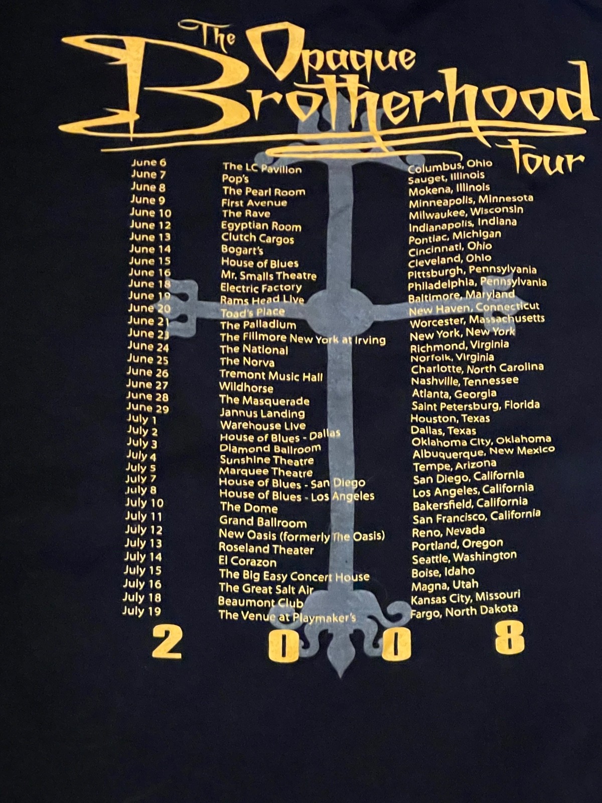 Psycopathic Records Dark Lotus Opaque Brotherhood Tour Tshirt