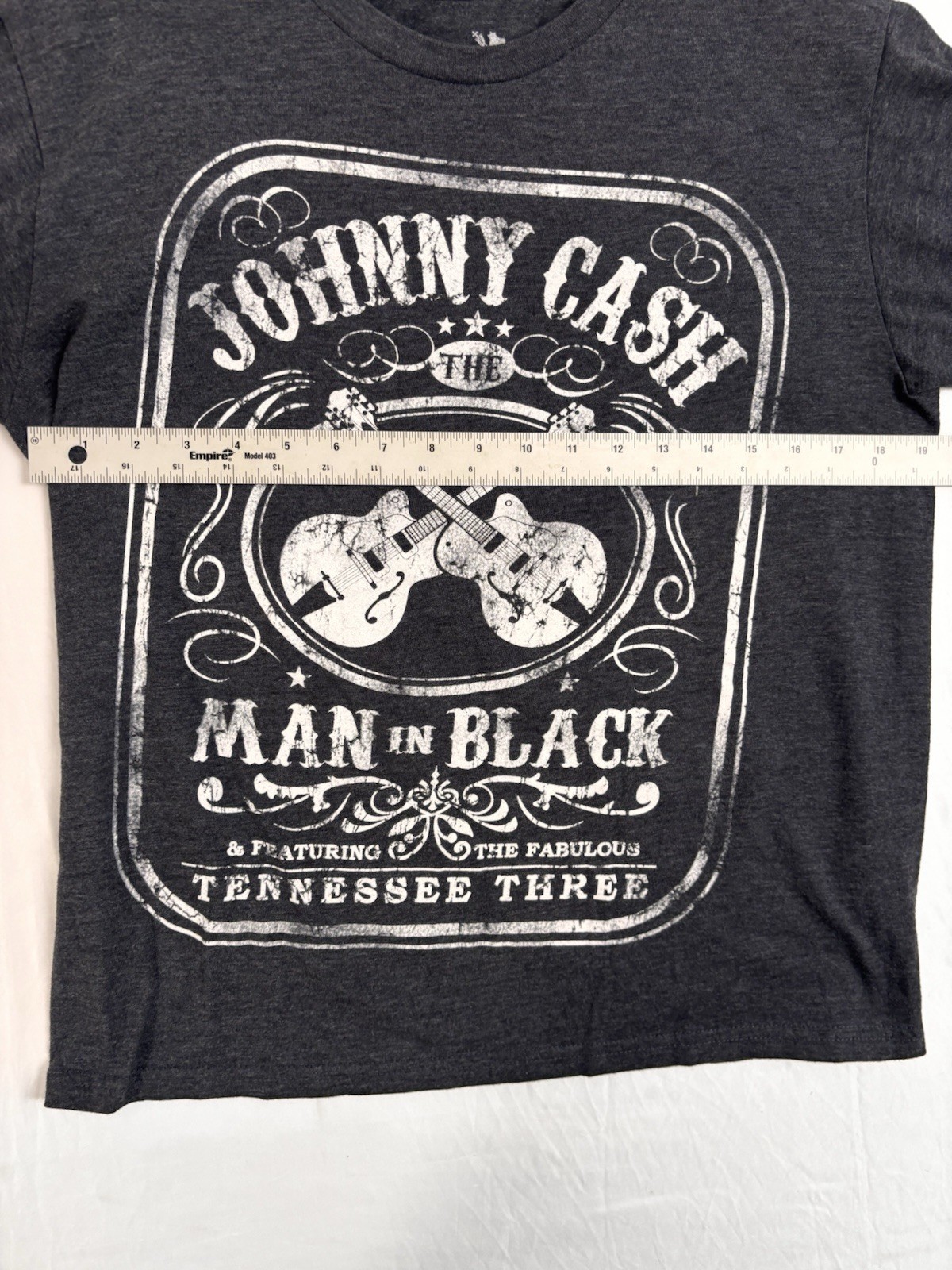 Johnny Cash Man In Black T Shirt Medium Gray Graphic Country Music Tee