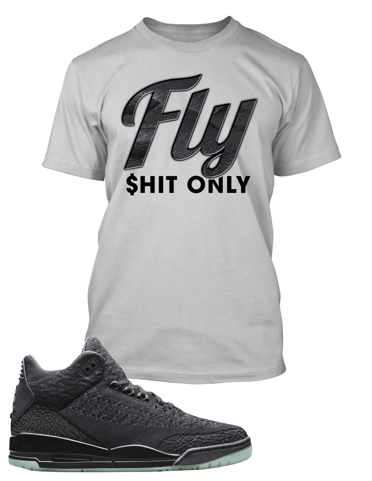 23 Sneaker Graphic Tee Shirt to Match Air J3 Flyknit Sneaker Big Tall Small Fly