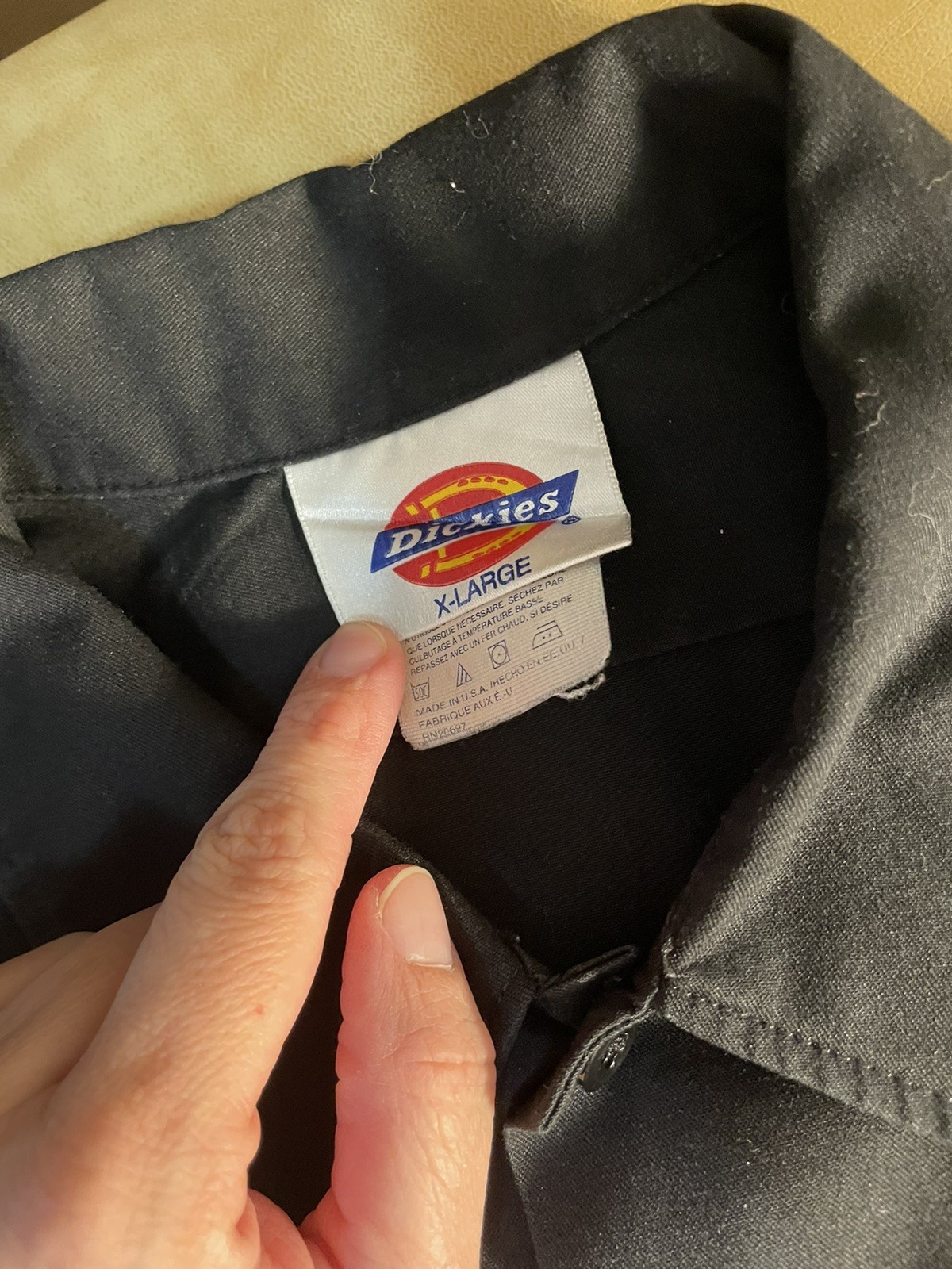mens dickies work shirt xl all black short sleeve, punk rock, alternative fun