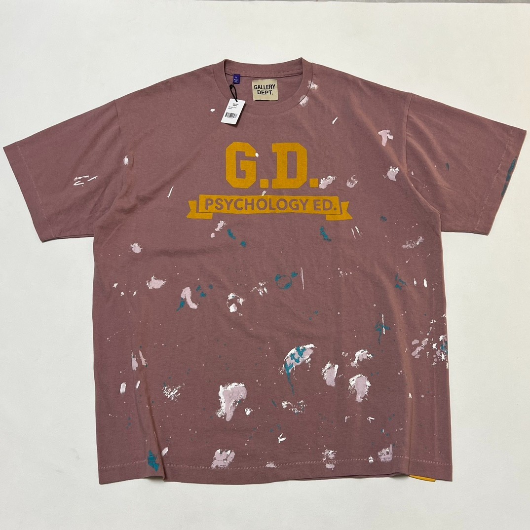 Gallery Dept G.D. Psychology Ed Paint Splatter T-Shirt Pink Size Large 100% Auth