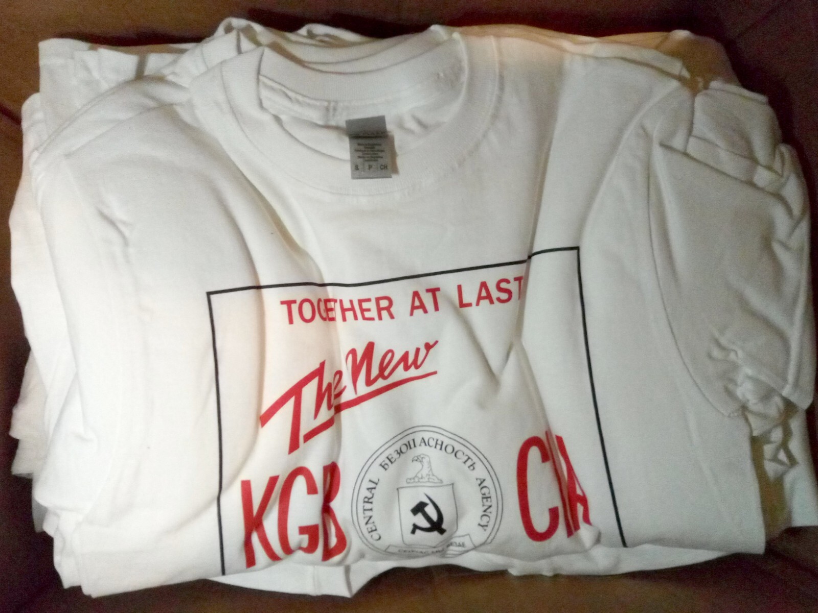Reprint of vtg KGB CIA Shirt USA USSR Russia Ukraine Gorbachev Putin Biden Trump