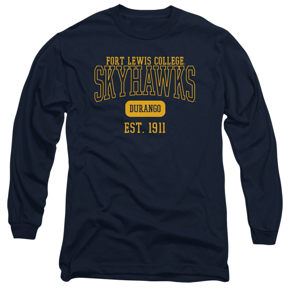 Fort Lewis College Adult Long Sleeve T-Shirt Est. Date, Navy, S-3XL