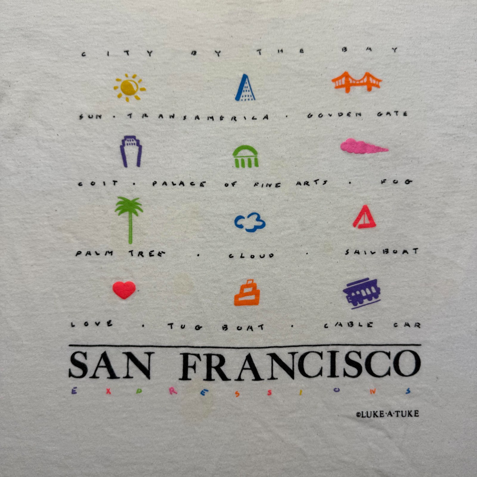 Vintage 80s 90s Hanes San Francisco Tourist Souvenir T-Shirt USA Made – Large