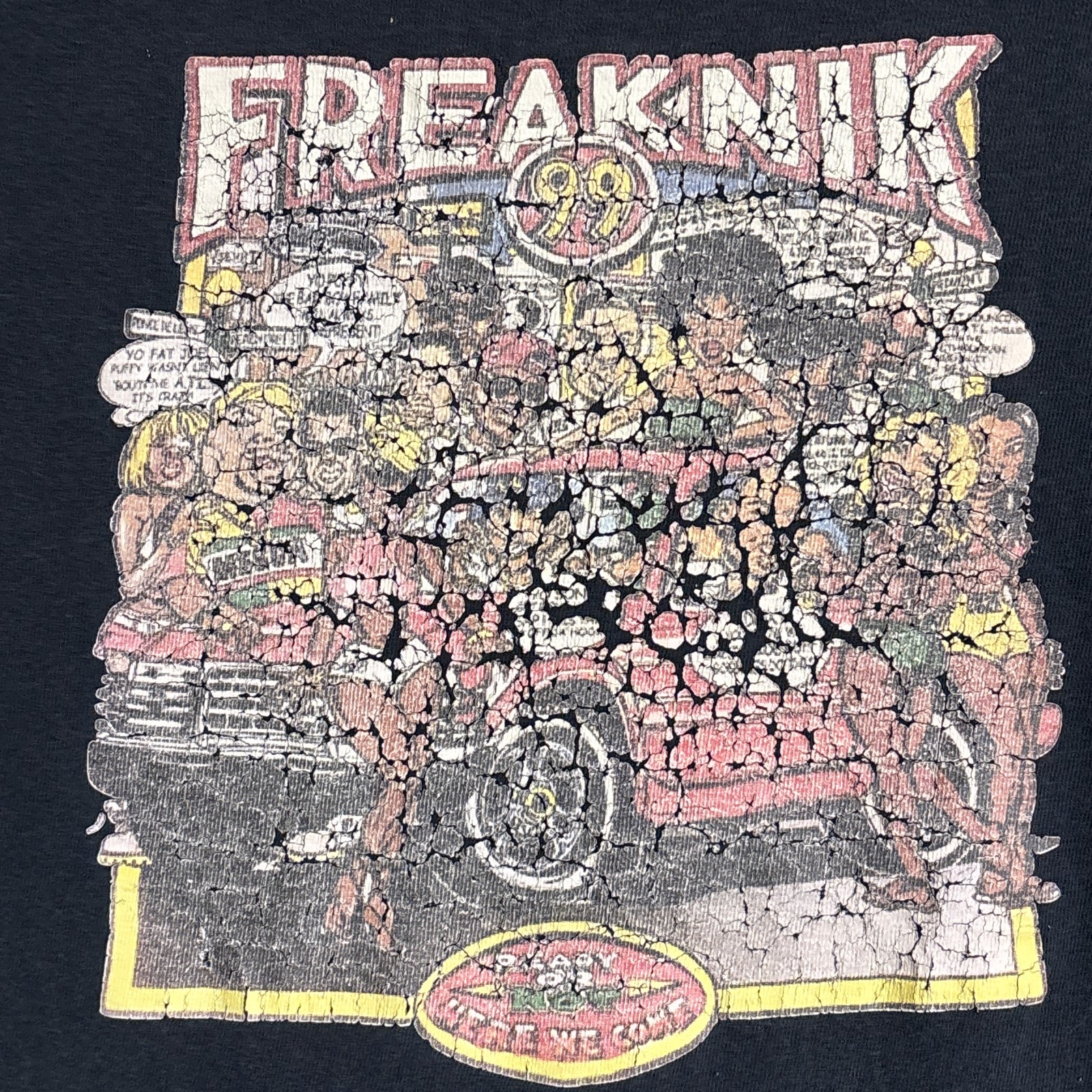 Vintage Freaknik Shirt XL Black 90s Atlanta Rap Hip Hop Distressed Tee