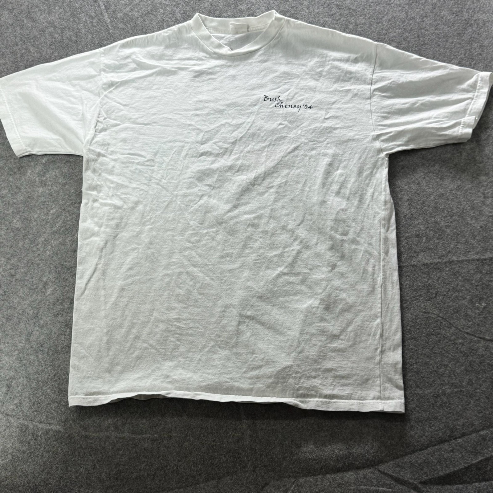 Vintage Union Line Shirt Men XL White Cotton Bush Cheney &rsquo;04 Embroidered 2000s