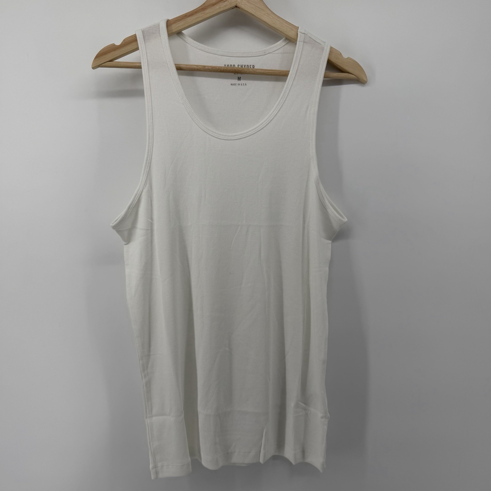 Todd Snyder Tank Top Mens m White Ribbed Tank Top KN1270422 Pima Cotton Modal