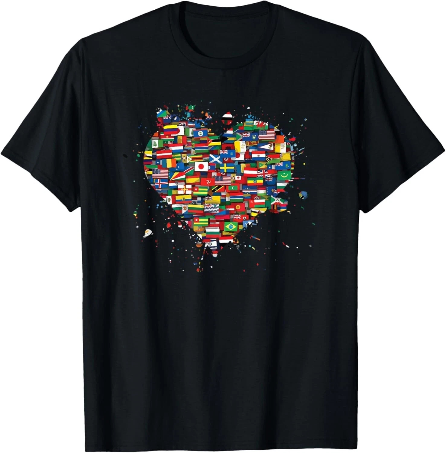 Flags Of The World International Heart Gift Tee Shirt