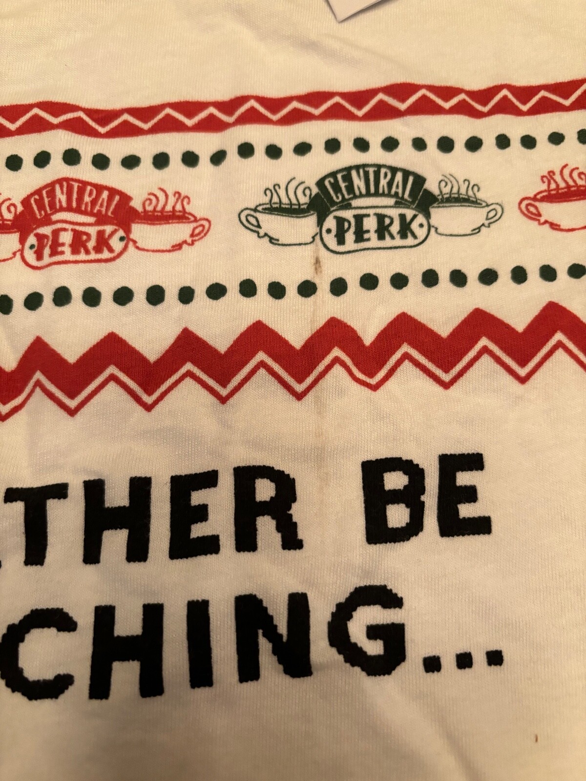 Friends TV Series I&rsquo;d Rather Be Watching Friends Men&rsquo;s M Christmas T-Shirt Flaws
