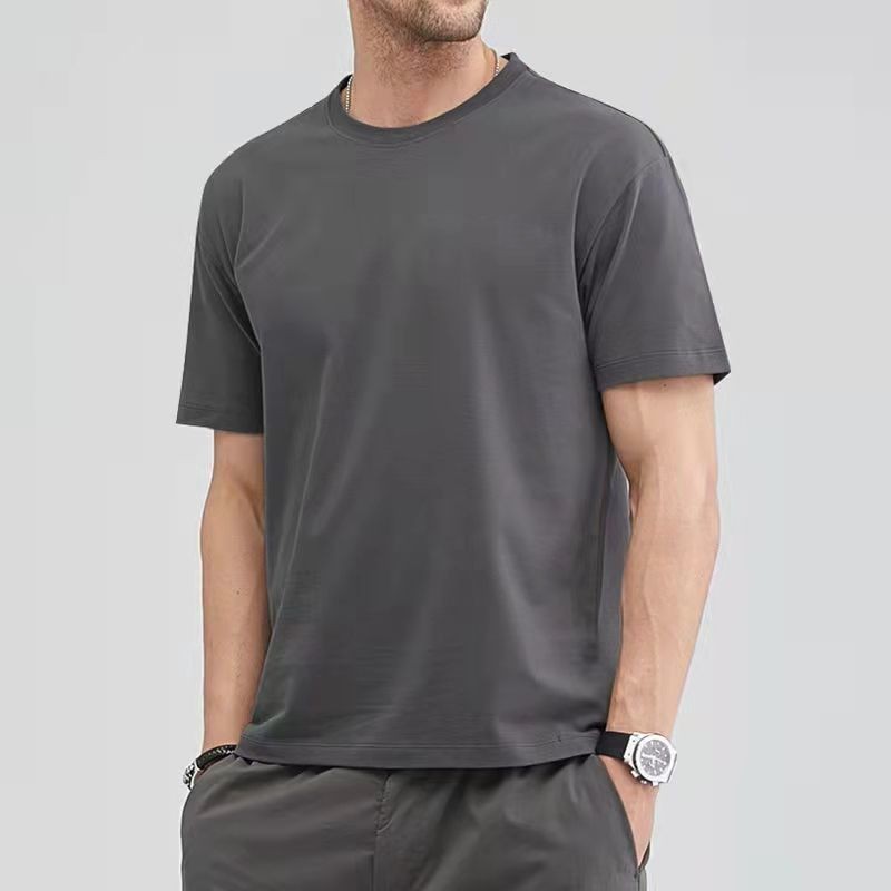 Mens T-Shirt Basic Crew Neck Short Sleeve Shirt Cotton Plain Set Casual Mix