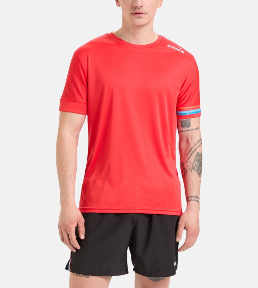 Diadora New Red T-Shirt Small Italian Soccer Casual Men&rsquo;s Tee