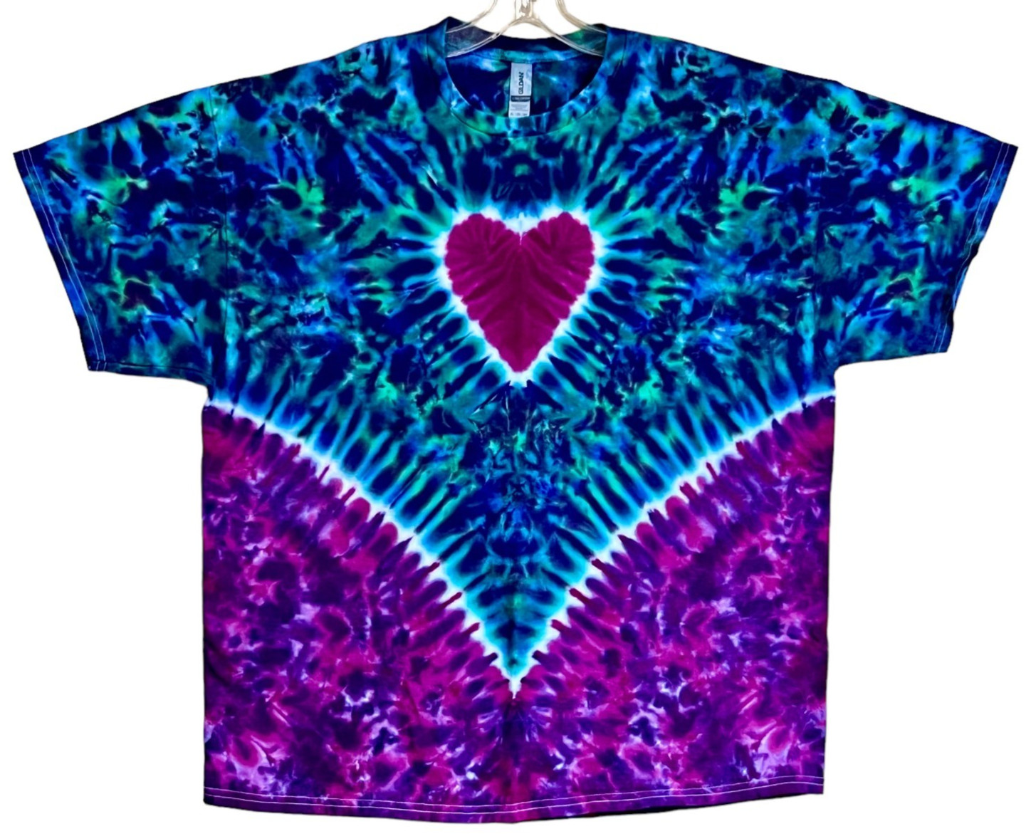 Tie Dye Shirt | Purple Heart V Blotter | Handmade | Unisex | Tall | Women&rsquo;s