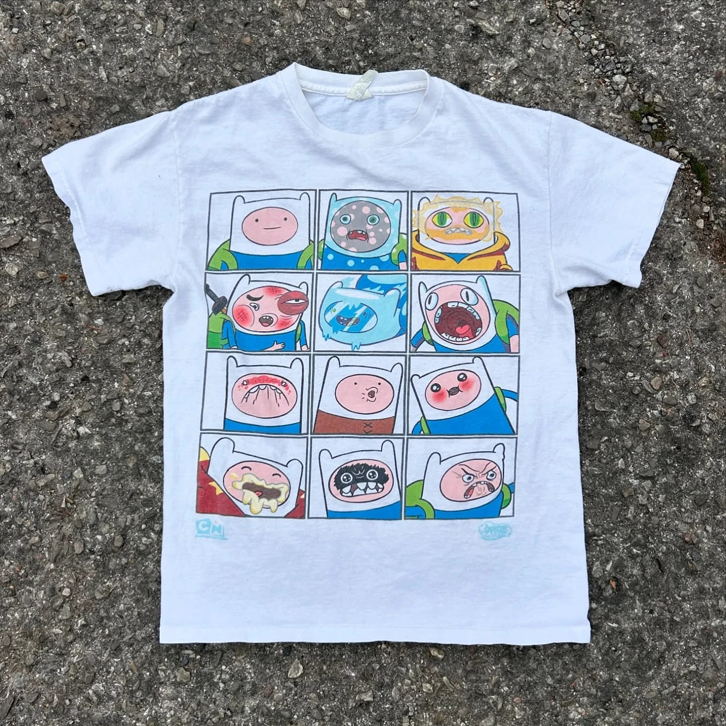 Adventure Time Finn Many Faces Funny Cartoon T-Shirt S-5XL Made In The USA