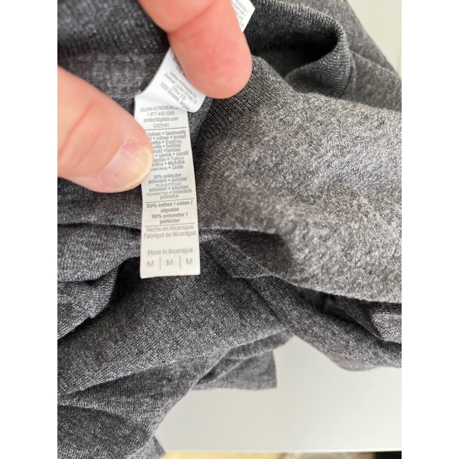 American Apparel Long Sleeve Shirt Mens Medium Charcoal Grey Heavyweight 1304