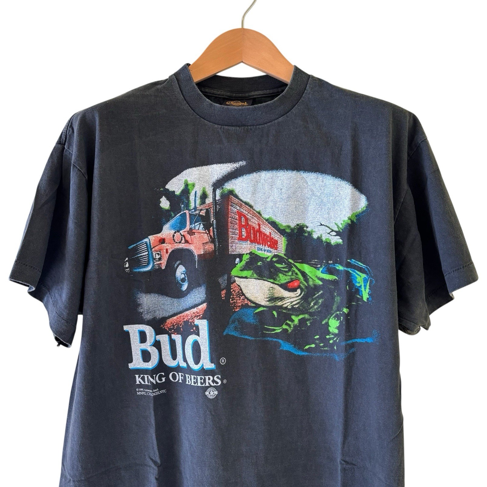 BUDWEISER vintage 1995 BUD KING OF BEERS t shirt THIS BUD’S FOR YOU REPRINT XL