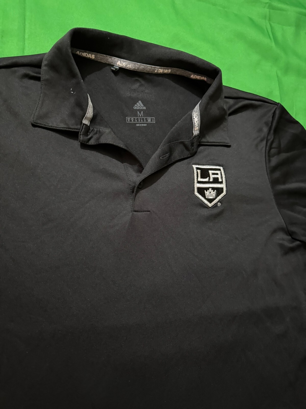 Los Angeles Kings Adidas Climate NHL Pro Collection Polo T Shirt Medium Black