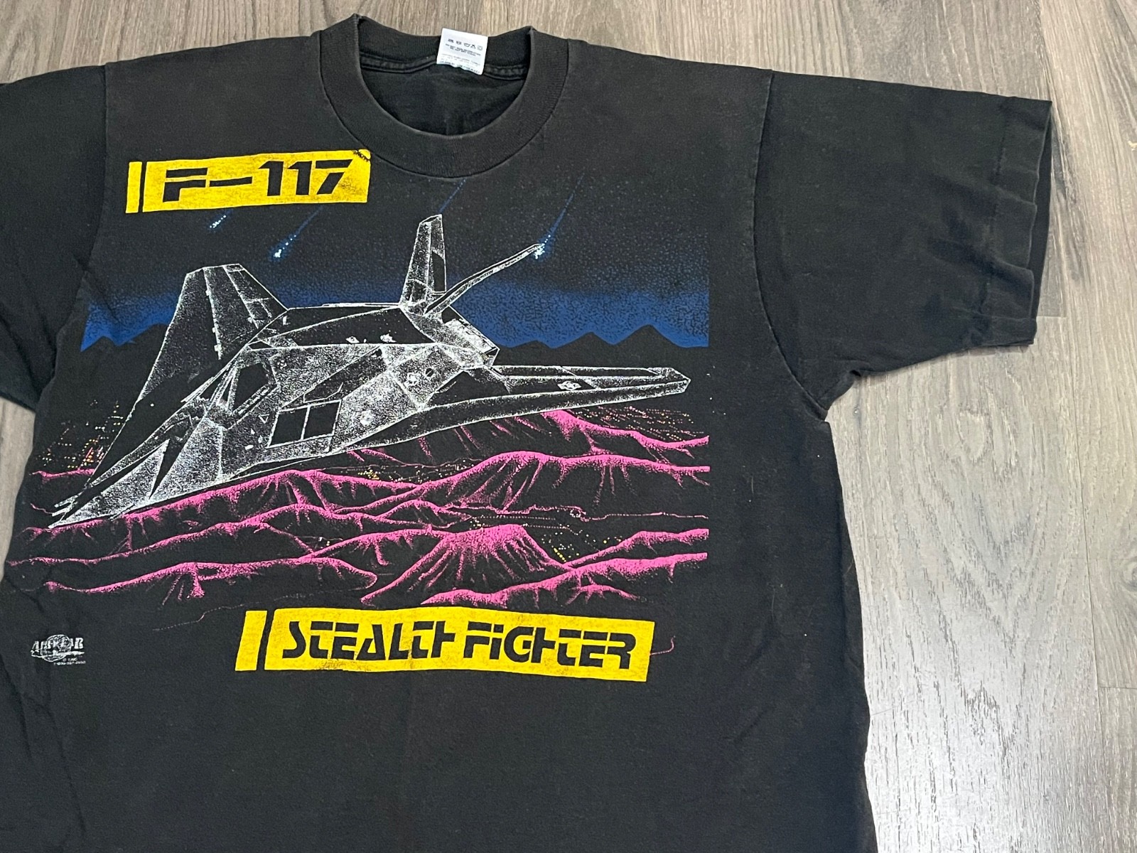 Vintage F-117 Stealth Fighter T Shirt Single Single Stitch Made USA 90s