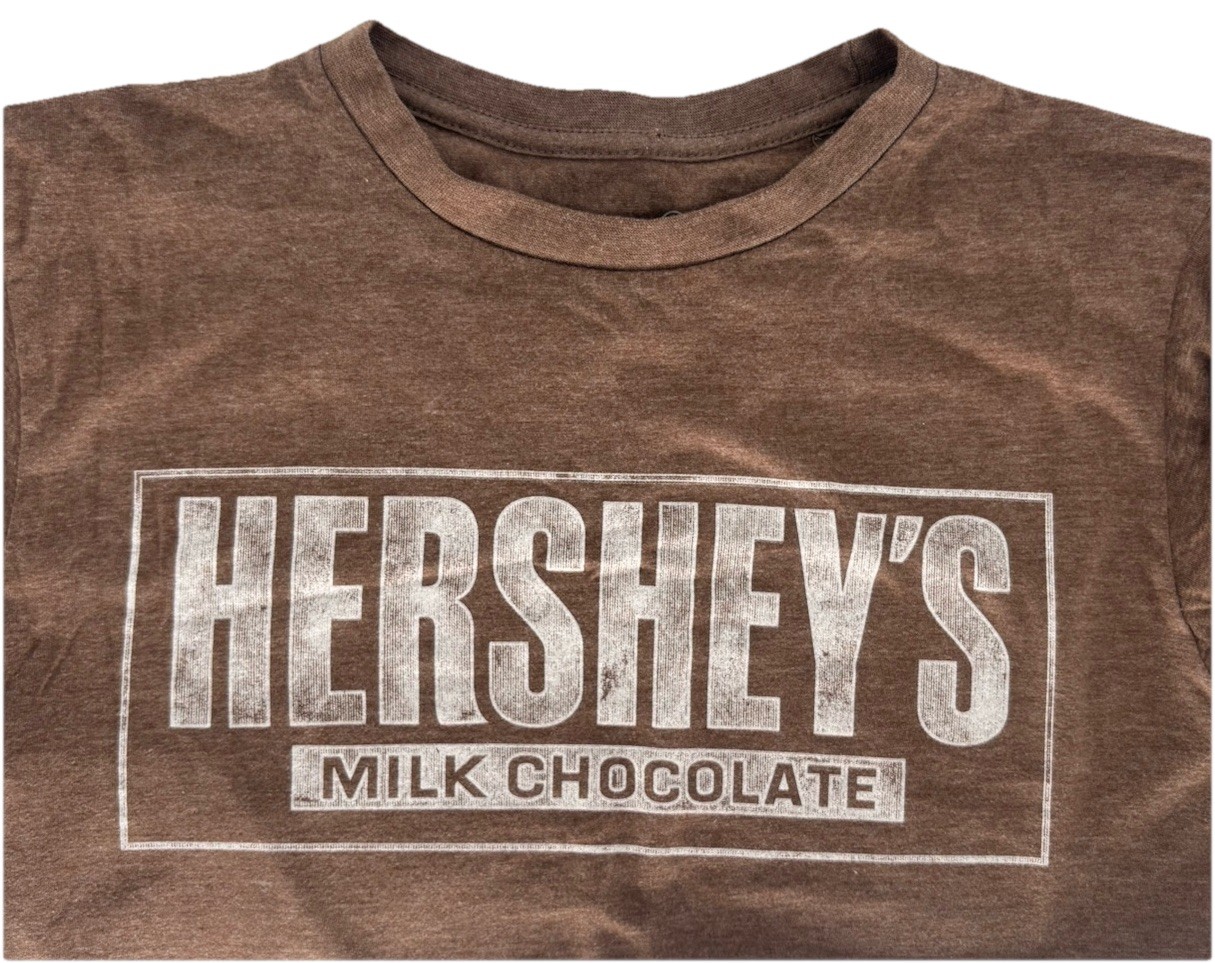 Hershey’s Chocolate Men’s M Brown T-Shirt Graphic Logo Crew Neck Trendy