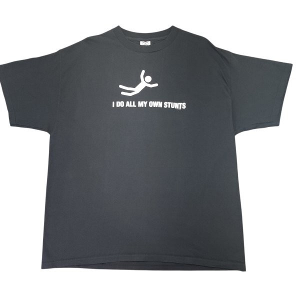 Now & Zen Funny Graphic T-Shirt Size Xl Black « I Do All My Own Stunts »