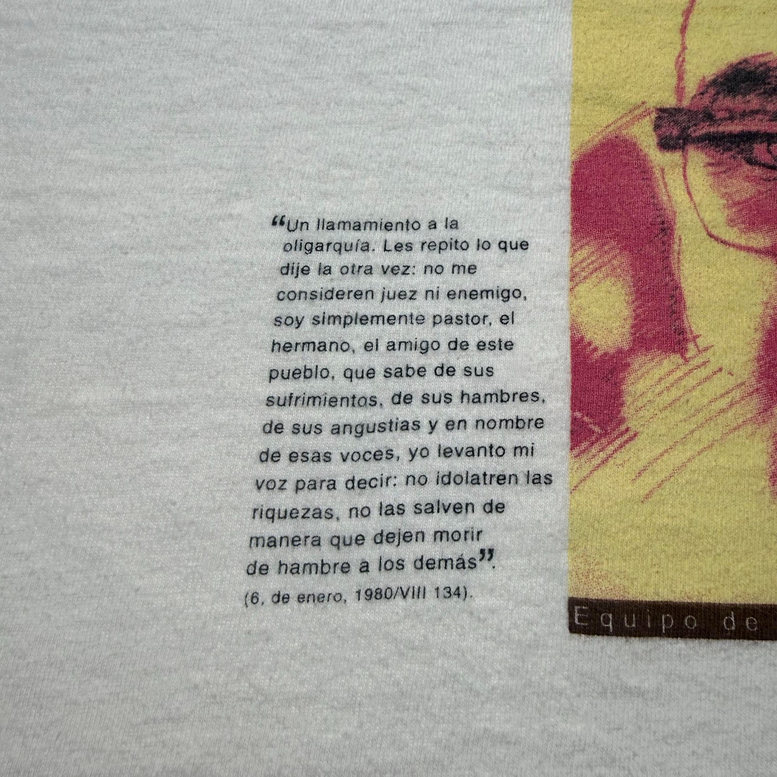 Vintage 90s Monsenor Oscar Romero El Salvador Catholic Prelate T-Shirt – Large
