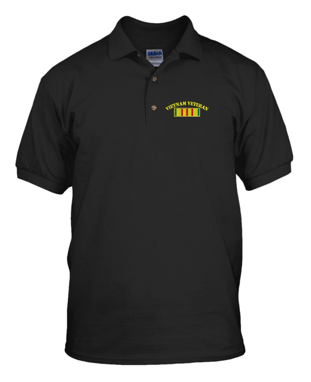 VIETNAM VETERAN FLAG MILITARY Embroidery Embroidered Unisex Golf Polo Shirt