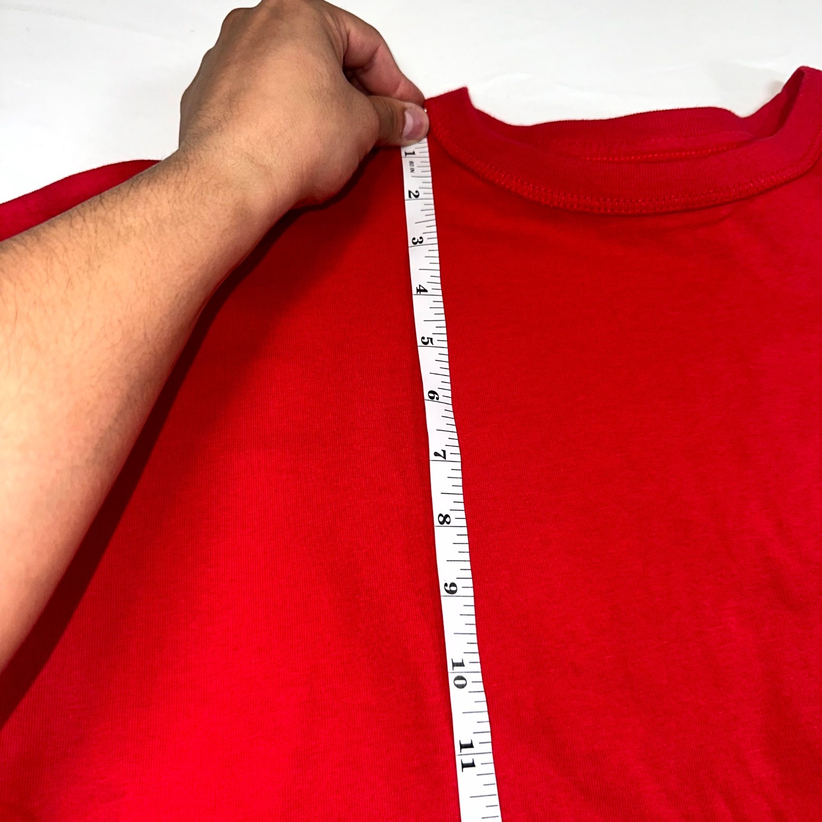 Rhude Reverse Tee Shirt Mens Extra Small Red Crew Neck Embroidered Logo Cotton