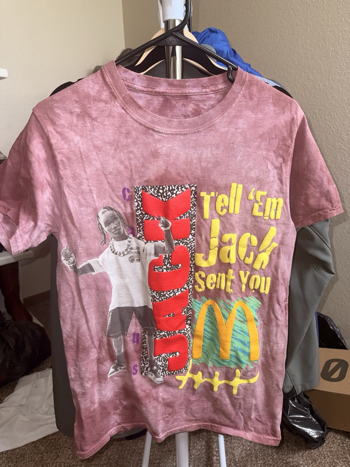Cactus Jack x McDonald’s Tell ’Em Jack Sent You Pink Tie-Dye Tee