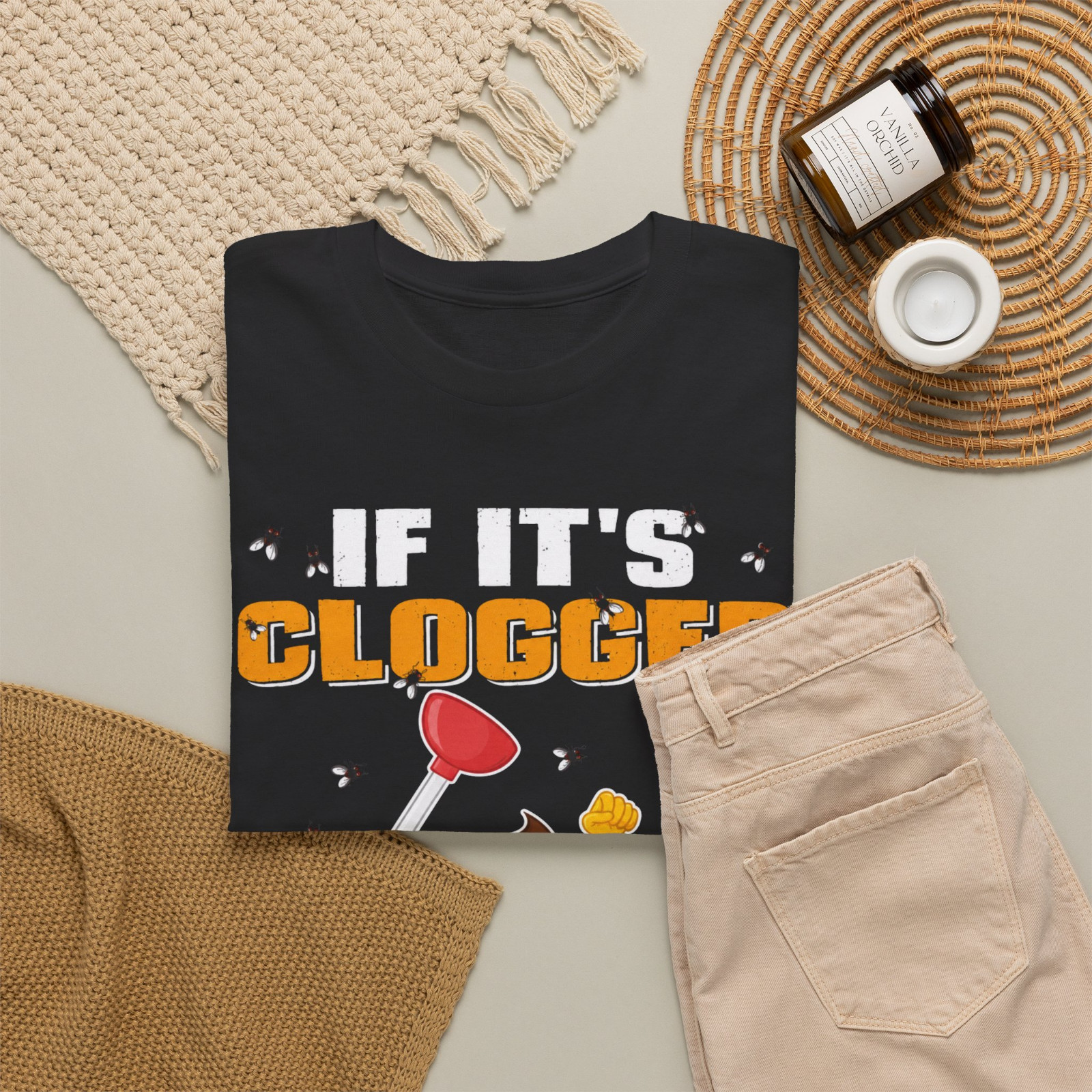 If It’s Clogged I’m Involved Funny Plumber Poop Graphic T-Shirt