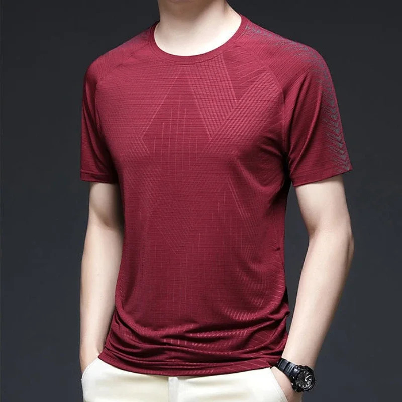 Quick-drying Top Slim Fit T Shirt for Men Man Tee Shirts Harajuku Streetwear Sum