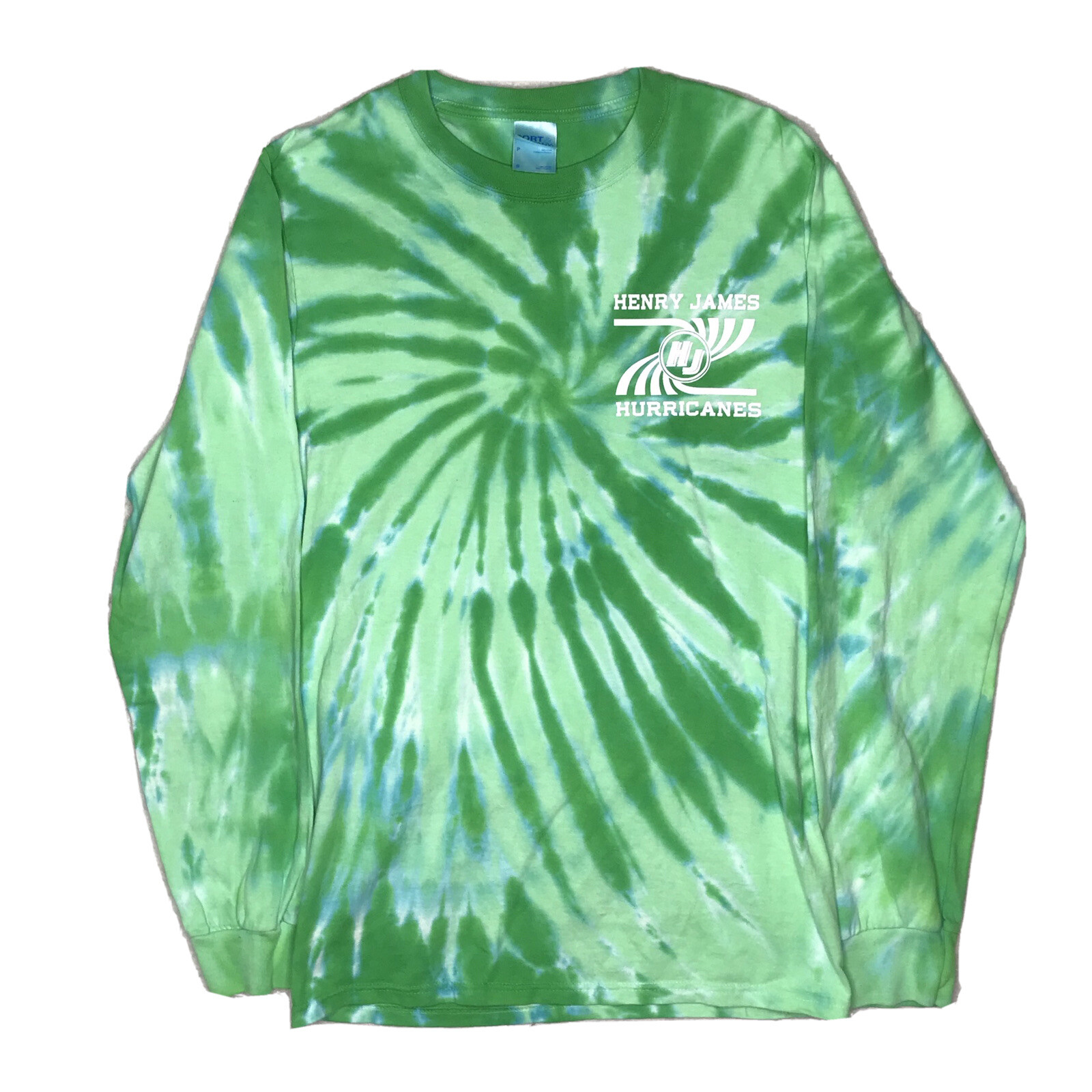 Henry James Hurricanes Shirt Adult Small Green Tie Dye Long Sleeves