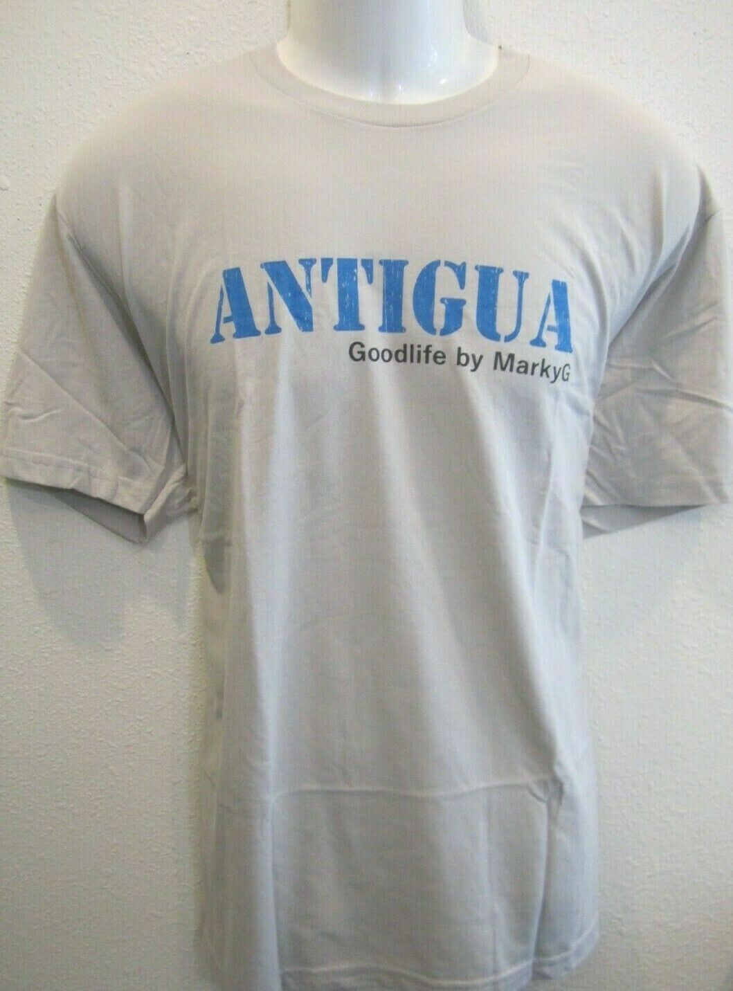 Marky G Men&rsquo;s Antigua Graphic Short Sleeve Crew-Neck T-Shirt Gray Size XL