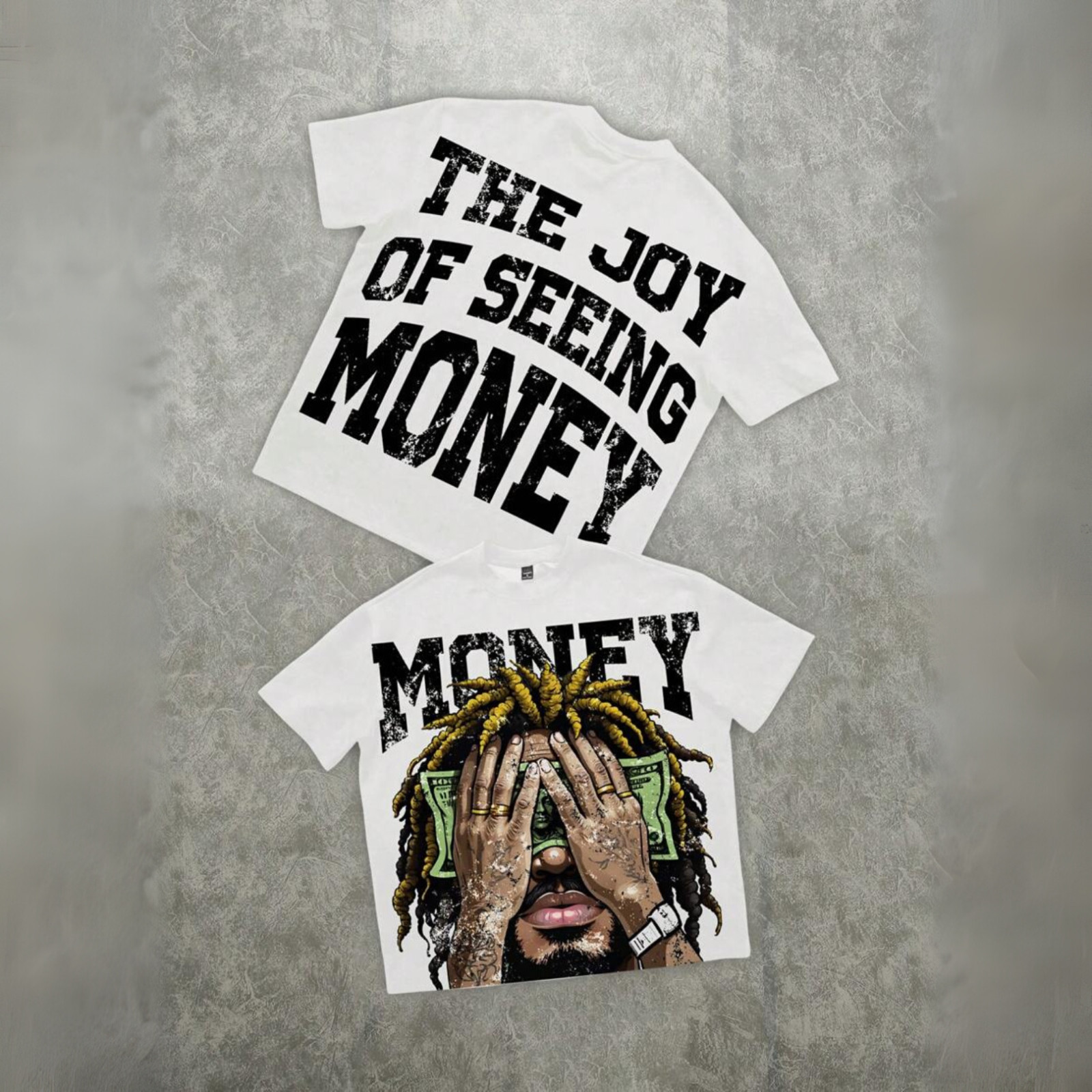 Oversized Hip Hop Graphic T Shirt Dollar Money Print Streetwear Tee Top for Men