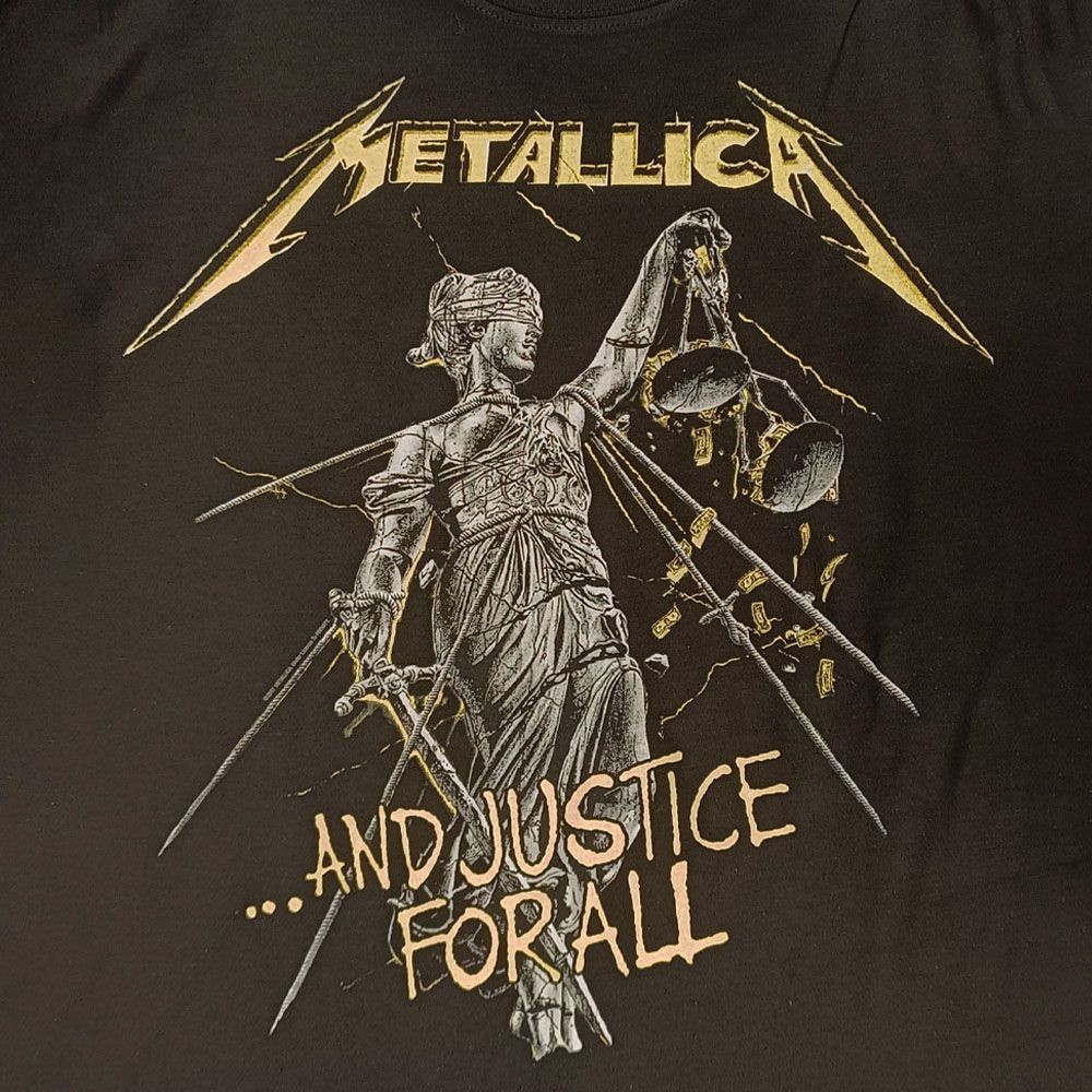Justice for All Official Metallica T-Shirt Jersey Original Black T-Shirt