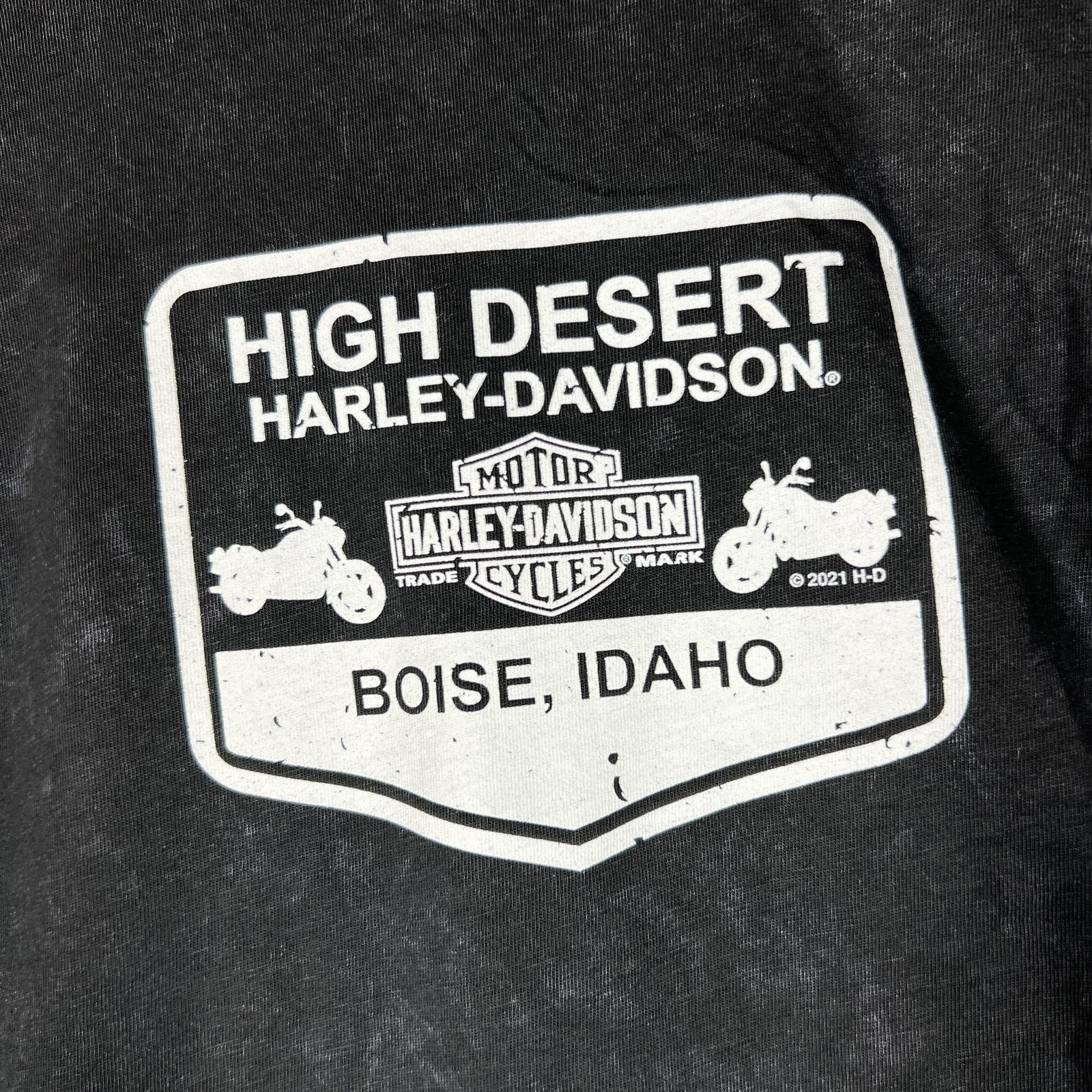 Harley-Davidson Shirt Mens 2XL Black High Desert Boise Acid Wash Graphic Tee