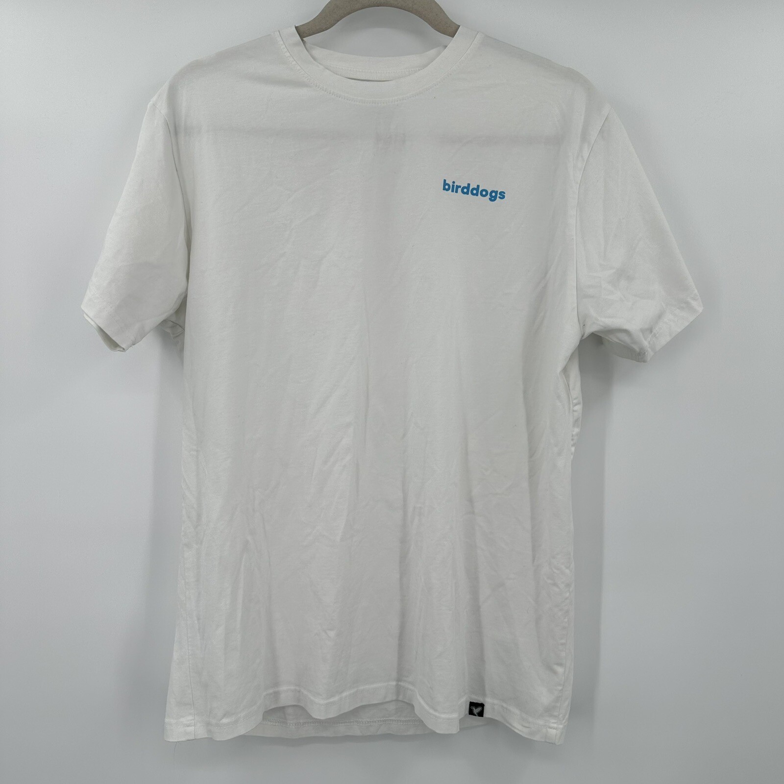 Birddogs White Short Sleeve Bird Design Stretch T-Shirt Size Large