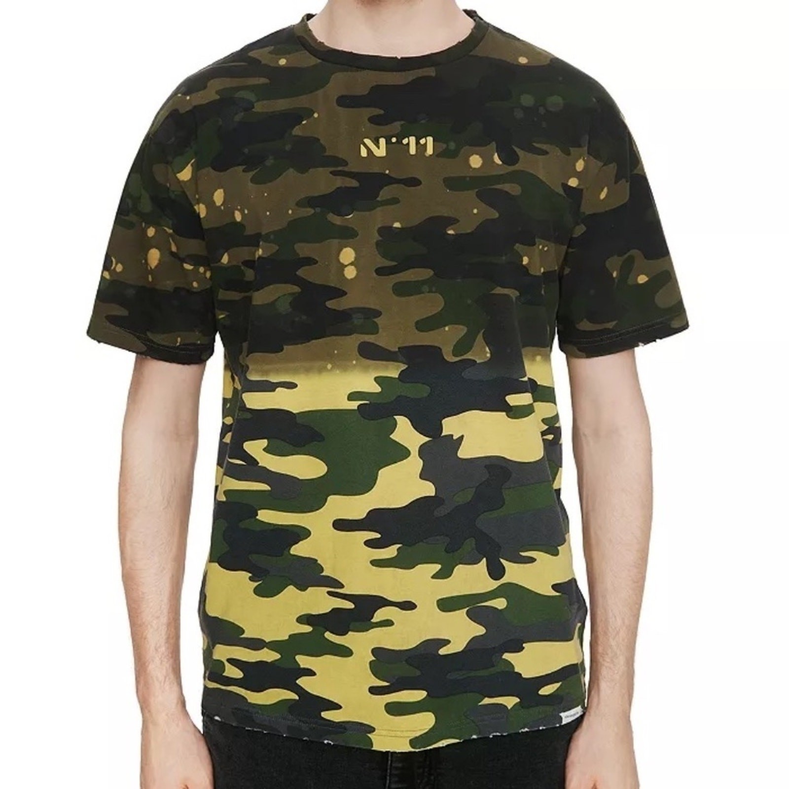 Eleven Paris Men&rsquo;s Two Tone Camo Short Sleeve Tee Size M $70