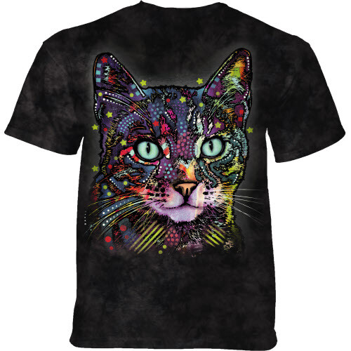 Watchful Cat Russo Unisex Adult T-Shirt The Mountain 100% Cotton Grey