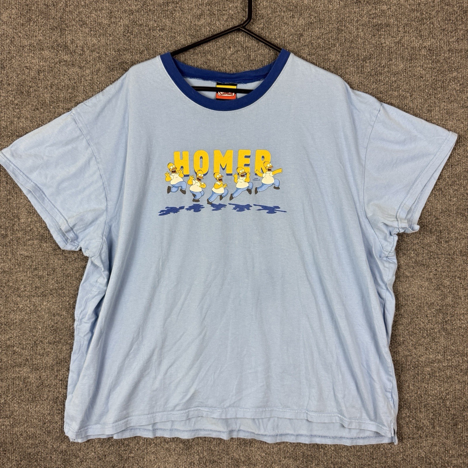 Homer The Simpsons Men&rsquo;s XXL Blue Graphic Shirt Box Fit Sleepwear