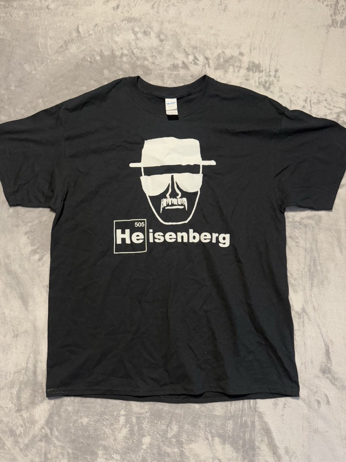 Men’s Breaking Bad Heisenberg T-Shirt Black With White Silhouette Design XL