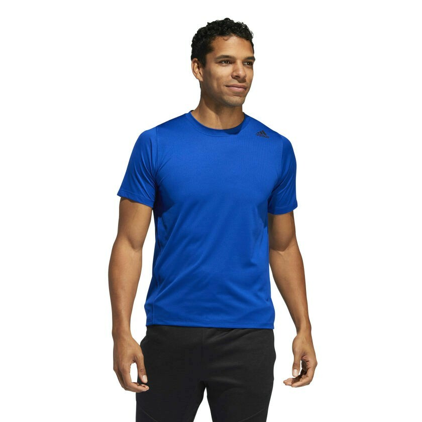 Adidas Men Training Freelift Sport Fitted 3-Stripes Tee. Colour Collegiate Royal
