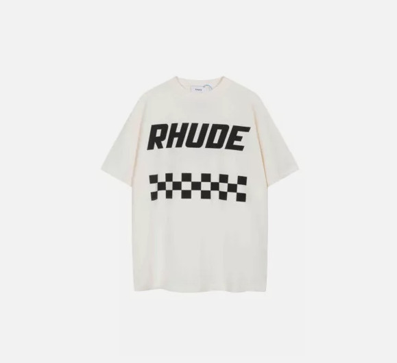 NEW RHUDE Men Women High Quality Leisure Cotton Short Sleeve POLO T-Shirt S-XL