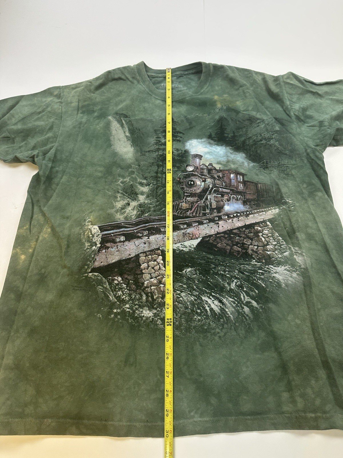 Vintage 2007 THE MOUNTAIN TIE-DYE STEAM TRAIN T-Shirt XL locomotive Y2K