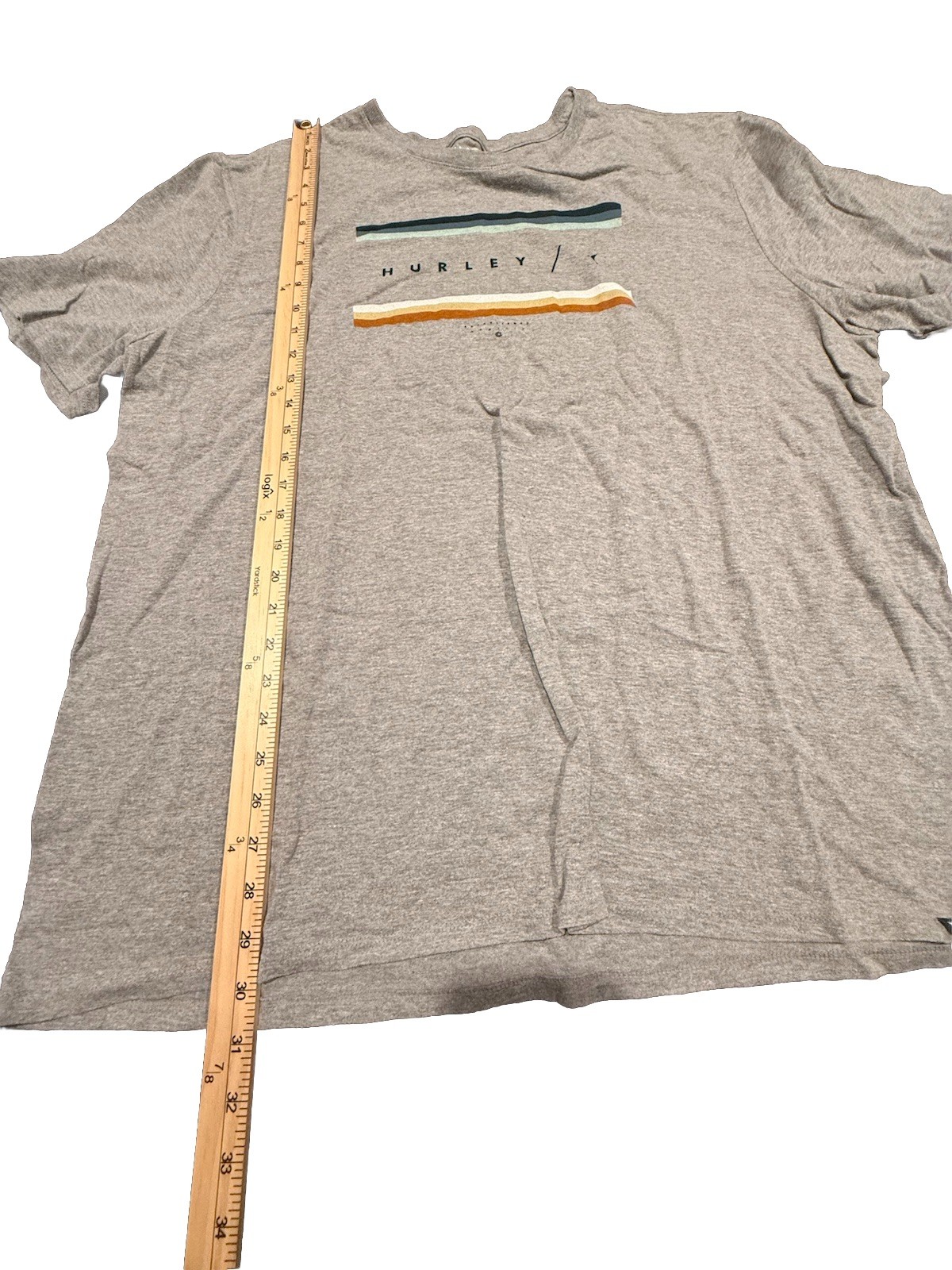 Hurley Mens XXL Gray Logo Graphic T Shirt Short Sleeve Surf Skate
