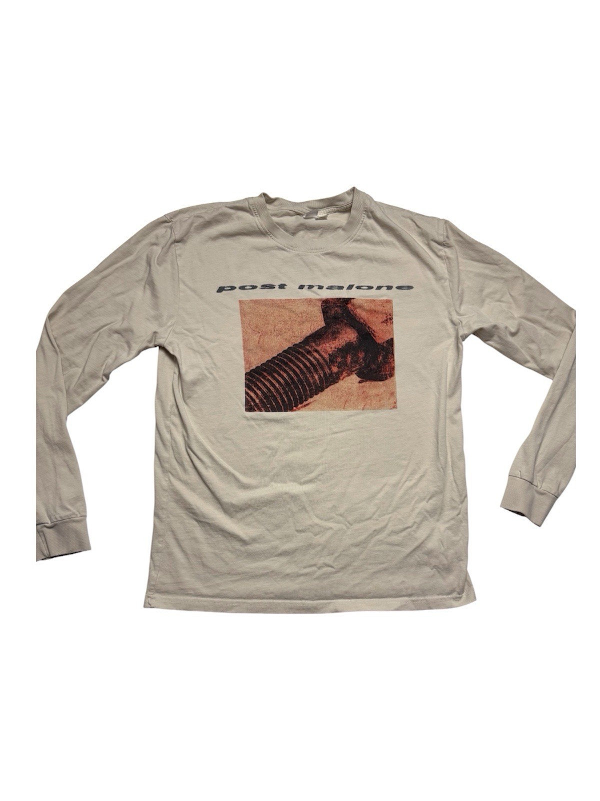 Post Malone Posty Co Bolt Screw Graphic Long Sleeve Rap T Shirt Mens Medium