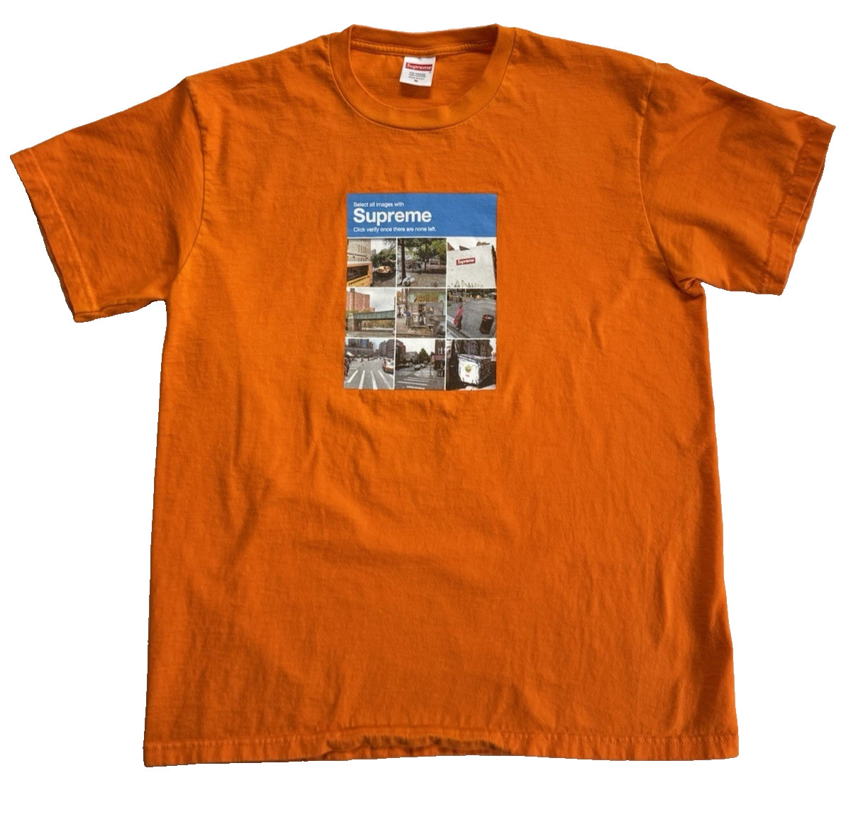 Supreme Verify Tee Tshirt Orange Medium (M) FW20 Captcha Made in USA