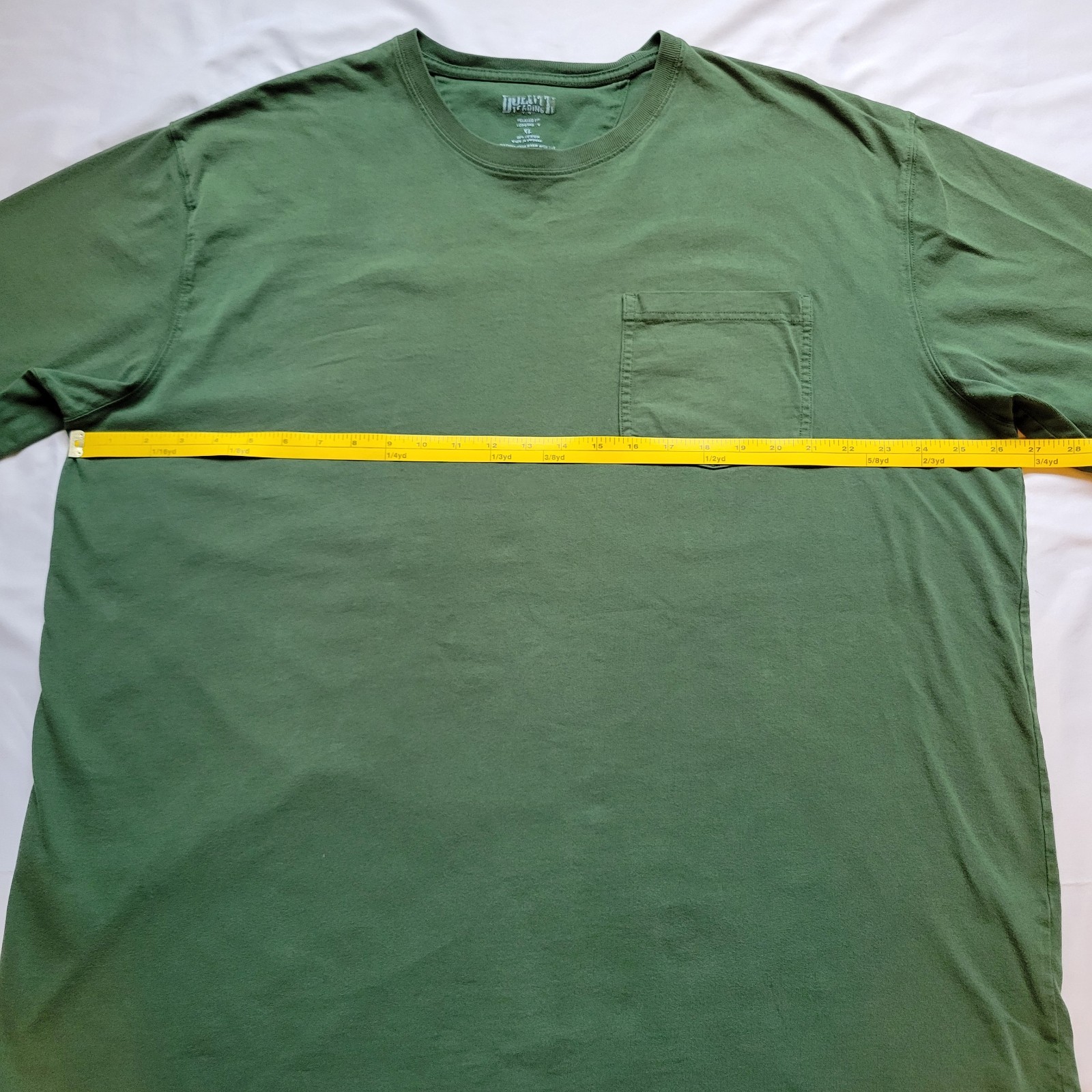 Duluth Trading Co. Green Solid Longtail T Relaxed Fit Short Sleeve Pocket XL